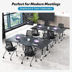 Goakwwuz Conference Room Table, Folding Conference Tables, Thicken Grey Tabletop - Image 6