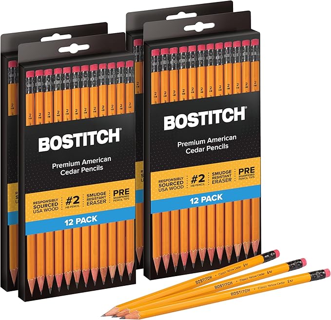 Bostitch Office Premium #2 Pencils, American Cedar Wood, Pre-Sharpened by BostitchOfficeProducts