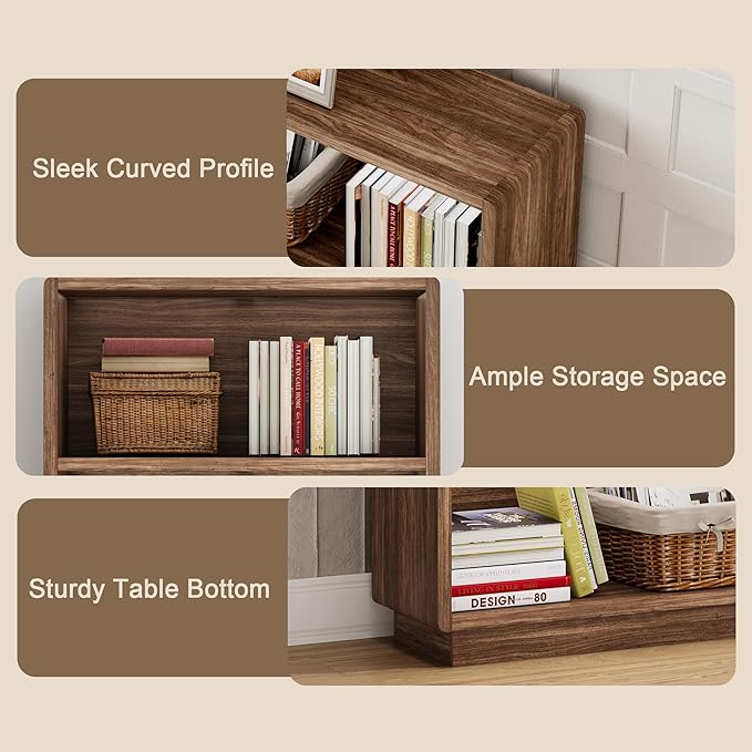 ChooChoo 2-Tier Bookcase, Small Wooden Bookshelf, Farmhouse Bookshelf - Image 7