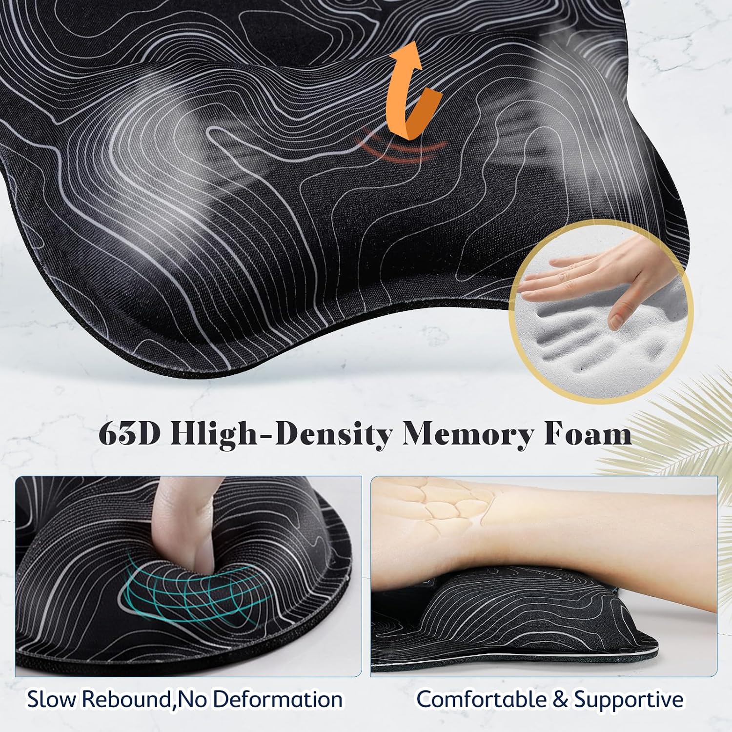 Gimars Upgrade 3 in 1 Enlarge Superfine Smooth Gel Ergonomic Mouse Pad Wrist Support and Keyboard Wrist Rest for Computer, Laptop, Mac, Gaming and Office, Durable, Comfortable and Pain Relief, Map