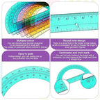 Zonon 12 Pieces Protractors Bulk Plastic 180 Degrees 6 Inch Translucent - Image 3