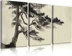 frimeeme vintage sketch pine tree framed canvas wall, main product view