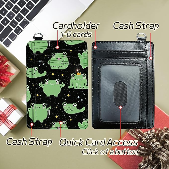 BWEGRHE Small Travel Wallets, Princess Frog Slim Minimalist Front Pocket Wallet - Image 5