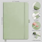 RETTACY Bullet Dotted Journal Notebook, 256 Pages, A5 Medium Size, Leather - Image 2