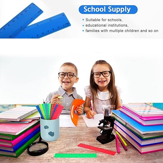 Zonon 500 pcs Rulers Bulk Plastic Flexible Straight Rulers - Image 2