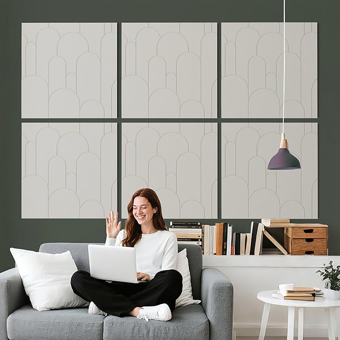 Reverbeon 6 PCS Acoustic Panels, 23.6x23.6 Inch Sound Absorbing Panels by Reverbeon