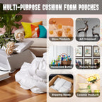 EPHECH 100PCS 12" x 12" Cushion Foam Pouches for Moving & Packing | Double-Layer PO Films Foam Pouches | Reusable Cushion Bags for Moving, Shipping, Dishes, Books, Frames & Fragile Items