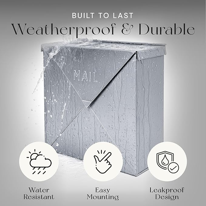 NACH Mailboxes for Outside Wall Mount, Waterproof Mailboxes for Outside - Image 5