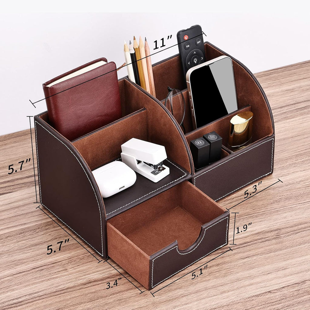kingfom pu leather desk organizer pen pencil holder, package contents