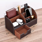 kingfom pu leather desk organizer pen pencil holder, package contents