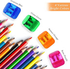 Aodaer 48 Pieces Manual Pencil Sharpeners Dual Hole Compact Sharpener - Image 5