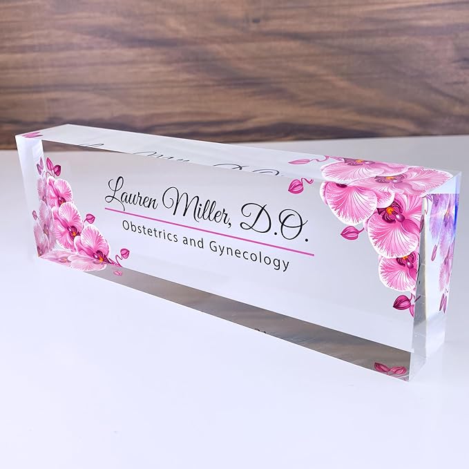 Desk Name Plate for Women, Acrylic Desk Name Plaque, Chiropractor Gift - Image 2