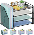 Marbrasse Desk Organizer and Accessories，4-Tier Paper Letter Tray Organizer by Marbrasse