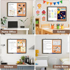 maxtek Combination White Board & Bulletin Cork Board 24 x 18 Whiteboard Magnetic - Image 2