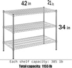 Regal Altair 21" Deep x 42" Wide x 34" Height Wire Shelving Kit | 3-Tier | NSF - Image 3
