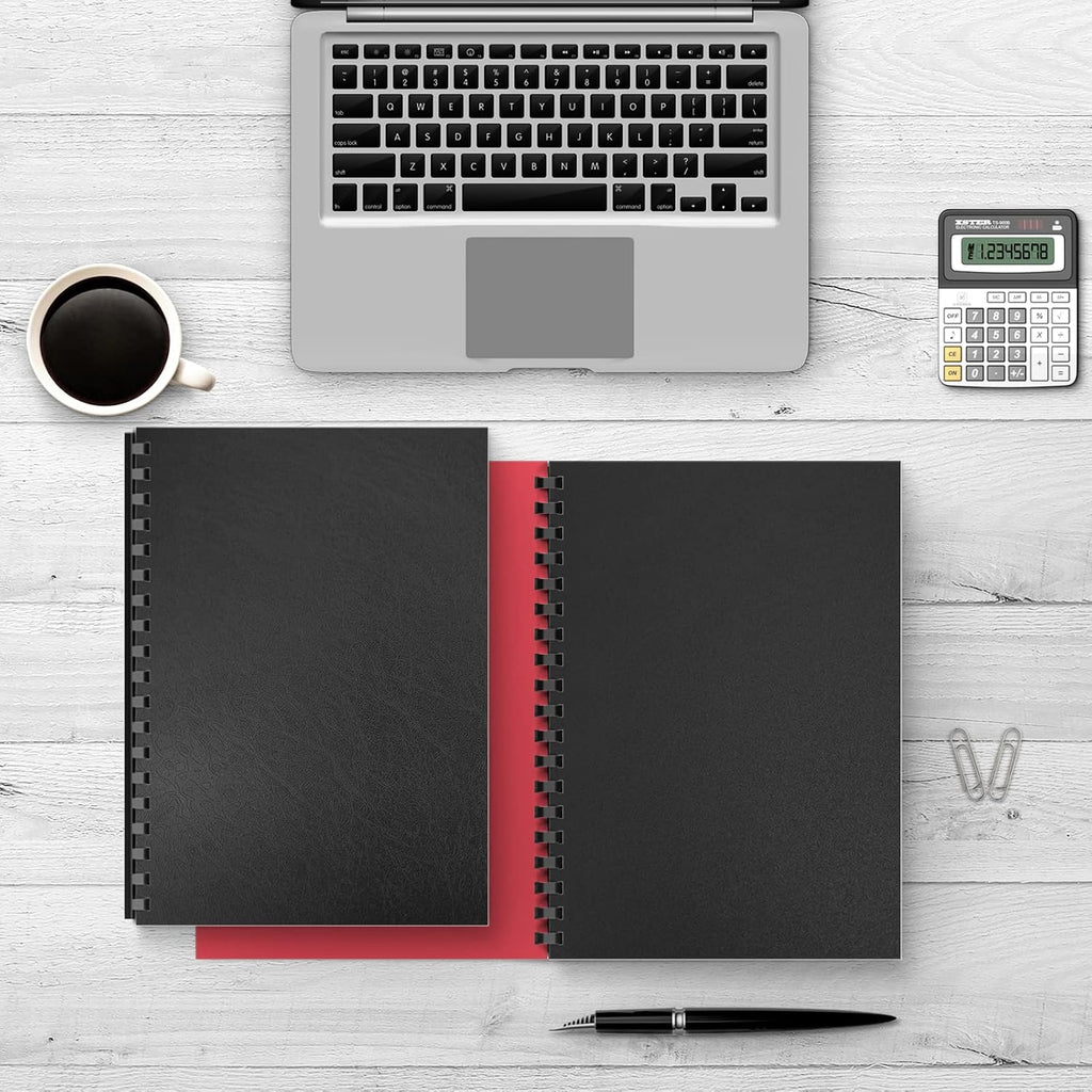 Binditek 16 Mil Leather-Textured Polycovers, 8.5x11 Inches, Black, 50 Pack | Leather-Textured Binding Covers, 8.5x11 Inches Letter Size, Plastic Binding Presentation Covers, Square Corners, Unpunched