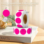 Fluorescent Pink 1 Inch Round Color Coding Dot Labels, 10 Rolls 10000 Dot - Image 2