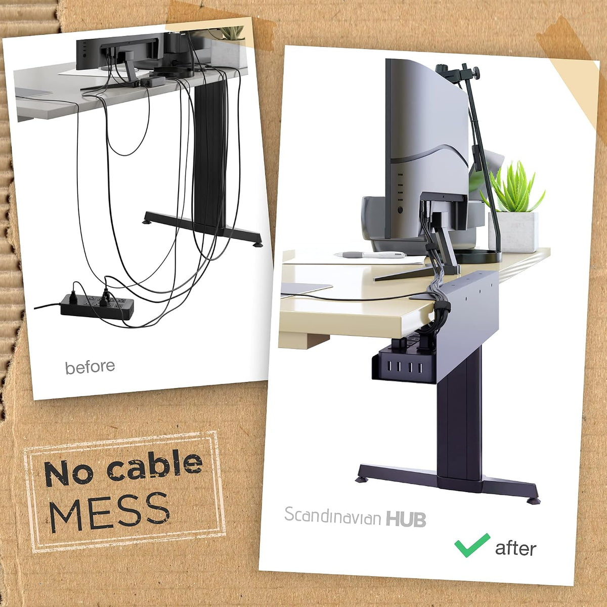Under Desk Cable Management Tray - No Drill Organizer for Glass Desk. Perfect...