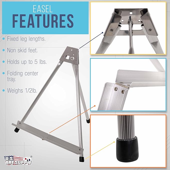 U.S. Art Supply 15" High Aluminum Tabletop Display Easel - Image 3