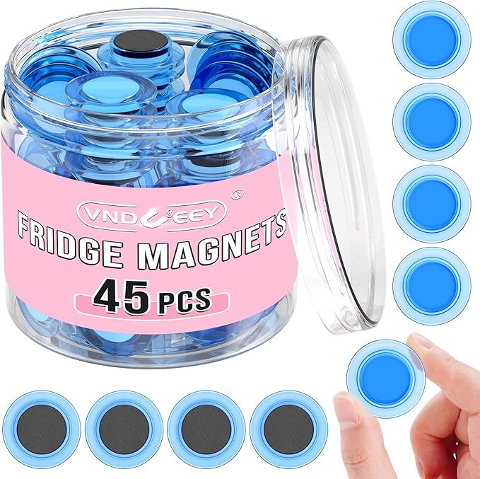 VNDUEEY 45 Pcs Round Whiteboard Magnets, Fridge Magnets, Dry Board Magnet by VNDUEEY