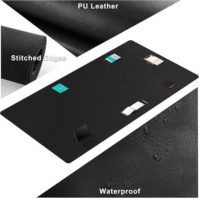 CENNBIE MAX200 78.7" x 39.4" Leather Desk Mat Protector, Extra Large Leather - Image 3