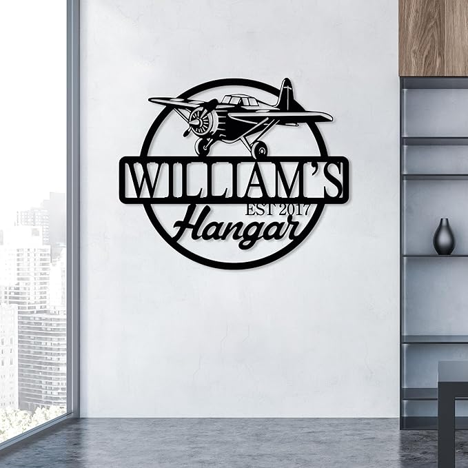 Personalized Metal Airplane Wall Art, Airplane Name Sign, Customized Pilot Name - Image 8