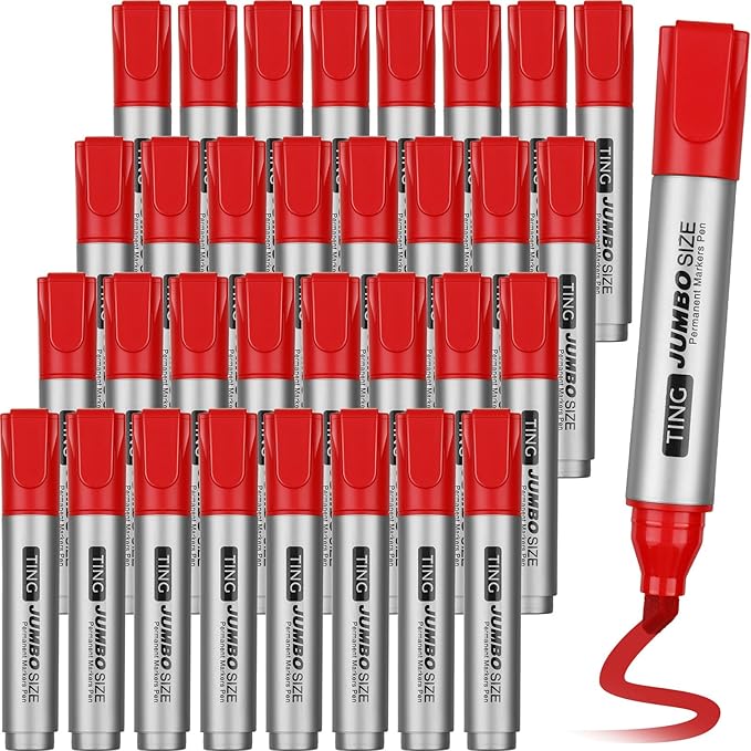 Fuutreo 32 Pcs Jumbo Permanent Markers Bulk Large Chisel Tip Permanent Markers by Fuutreo