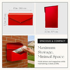NACH Red Envelope Wall Mount Mailbox, Rust Resistant Metal Mailbox, Mailboxes - Image 4