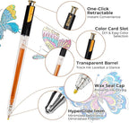 ZSCM Retractable Super Glitter Gel Pens, 24 Colors Large Capacity Metallic - Image 2