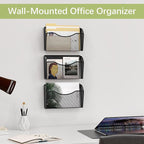 EasyPAG 3 Single Pocket Wall File Organizer, Mesh Hanging File Folder Organizer - Image 3
