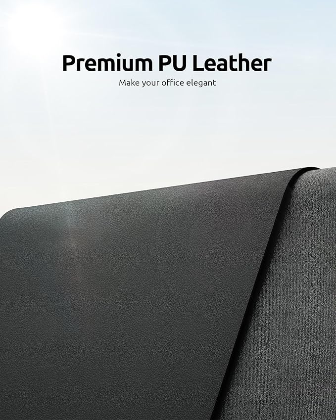 YSAGi Leather Desk Protector, Office Mat, Large Mouse Mat, Non-Slip PU Leather - Image 2