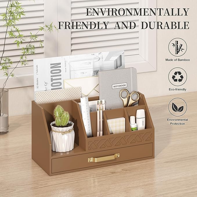 Wisuce Bamboo Mail Organizer Countertop - Image 4