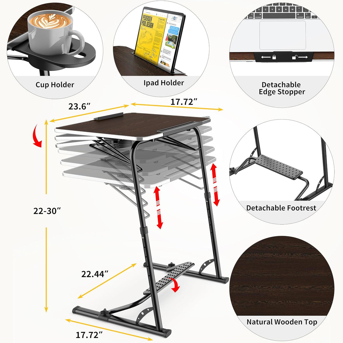 FoldWise Upgraded Folding TV Tray Table, Sturdy Couch & Dinner Laptop Table