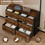 YKVIQBY 8 Drawer Dresser with 6 Double Hooks, 68.9" Tall Closet Organizer and - Image 5