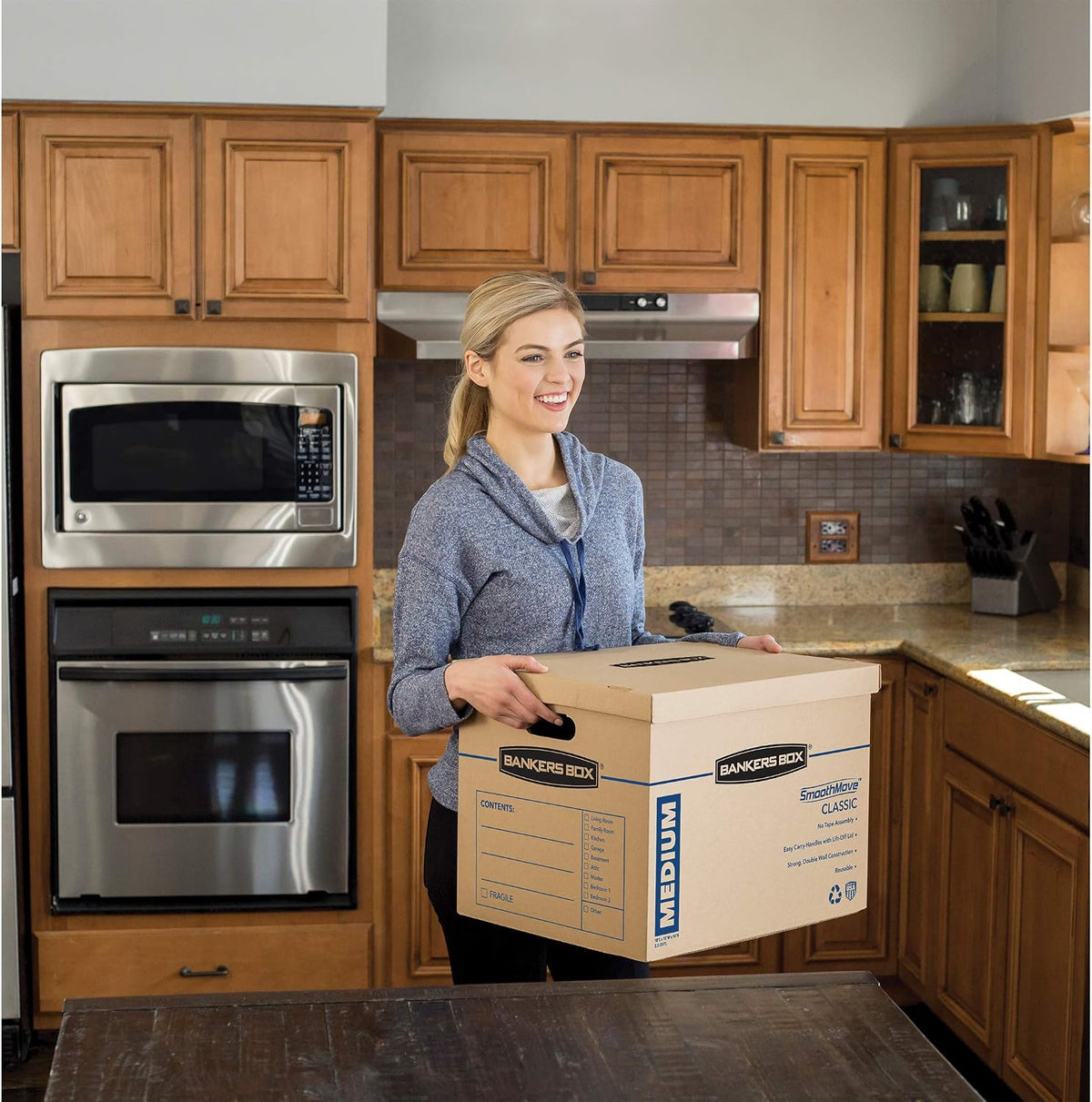 bankers box 20-pack medium classic moving boxes with, package contents