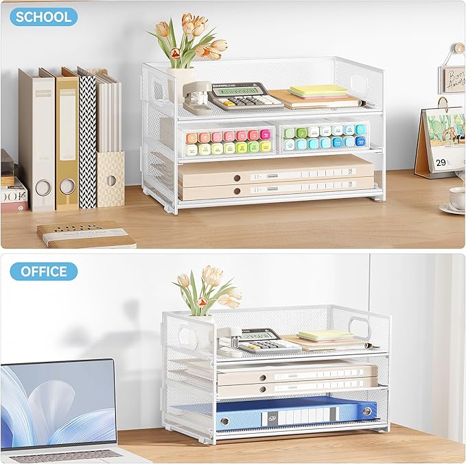 Subekyu 3 Tier Letter Tray Paper Organizer - Image 7