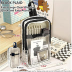 UINSUE Cute Pen case Adorable Bunny Transparent 3-Layer Large Capacity Pencil - Image 3