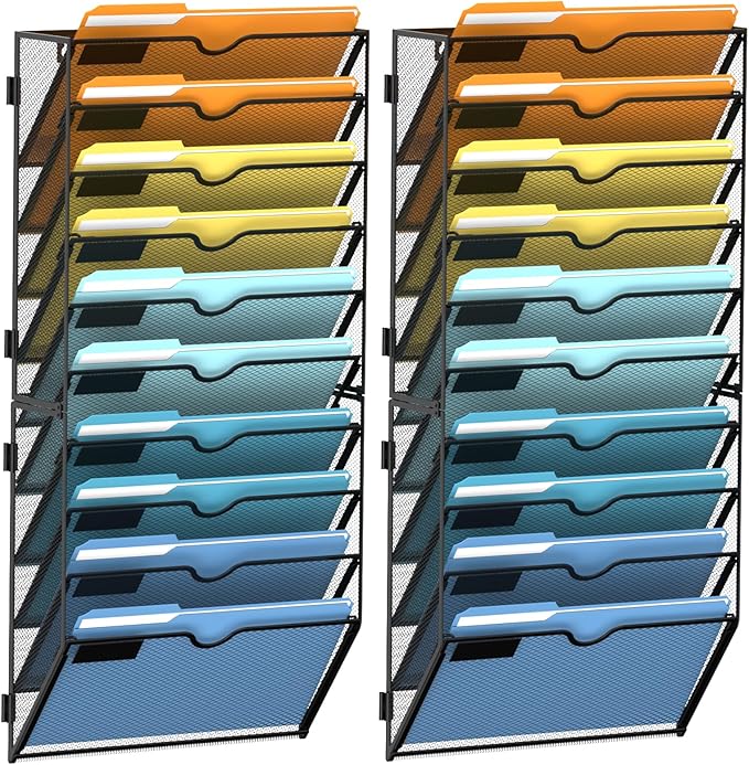 SUPEASY 10-Tier Wall File Holder Organizer by SUPEASY