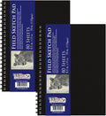 U.S. Art Supply 8.5" x 11" Premium Hardbound Sketch Book, 2 Pack, 80 Sheets Each by USArtSupply