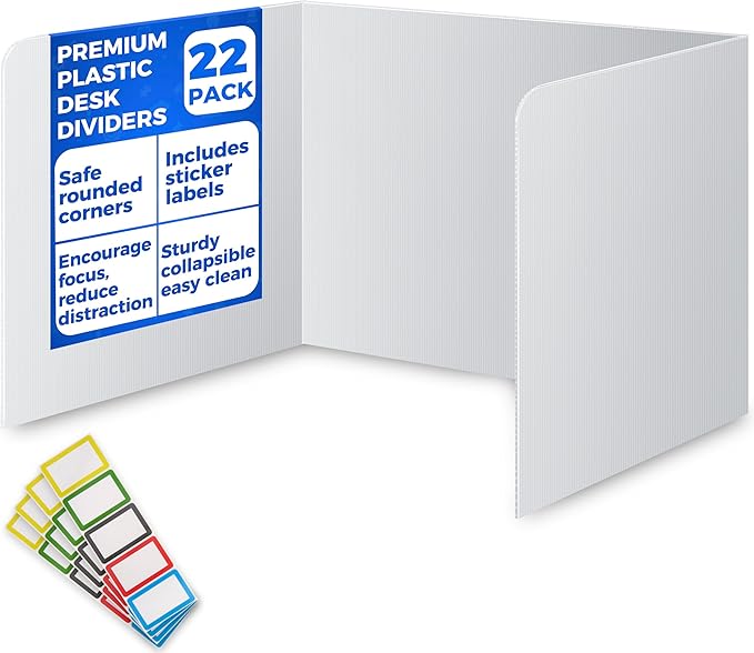 22 Pack Classroom Privacy Shields by Storage+Standard