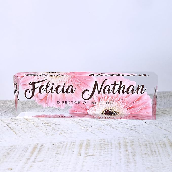 Artblox Personalized Office Desk Name Plate and Business Card Holder | Clear - Image 7