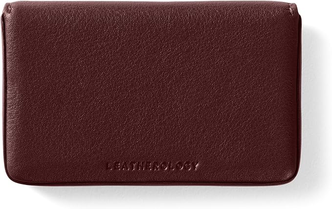 Leatherology Bordeaux Business Card Case, Magnetic Closure ID Holder, Full - Image 3