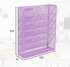 EASEPRES 6 Tier Mesh Hanging Wall File Organizer, Desk Vertical Mail Paper - Image 2