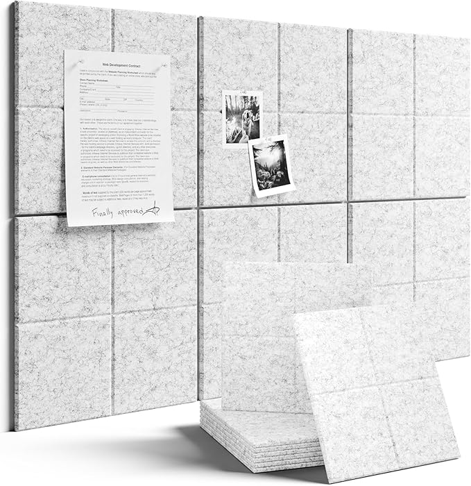 Fluxynara Large Felt Bulletin Board 36" x 24"Cork Board Alternative-6 Pack by FLUXYNARA