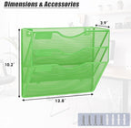 EASEPRES 3 Pocket Mesh Hanging Wall File Organizer, Wall Mounted Mail Paper - Image 2