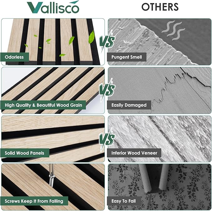 VallisCo 4-Piece Wood Slat Acoustic Panels - Image 7