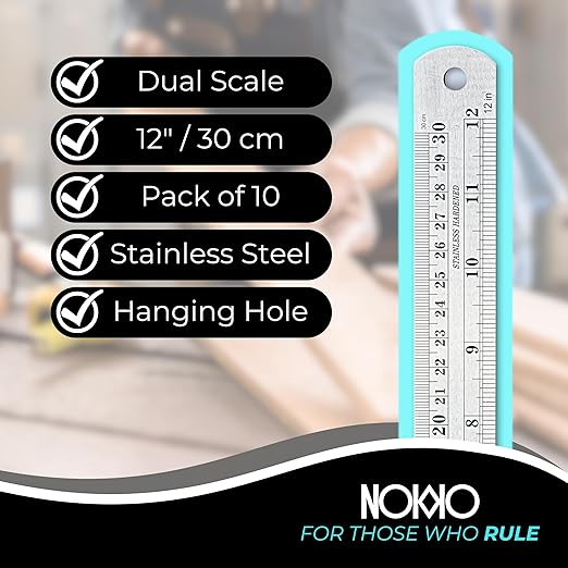 NOKKO Metal Ruler 12 Inch - Image 2