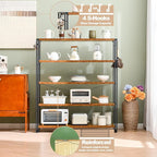 HCHQHS Bookshelf, 5-Tier Industrial Bookcase, Rustic Open Book Shelf, - Image 5