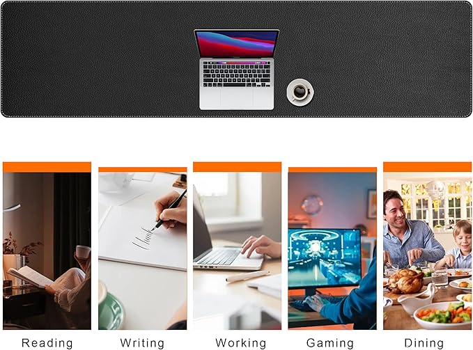 Mydours 79" x 20" Super Large Desk Mat, PU Leather & Cork Desk Pad, Extra Large - Image 5