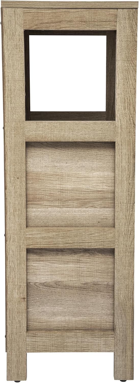 Flash Furniture Bathroom Organizer with Two Removable Drawers, Brown